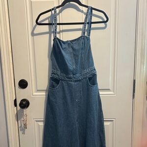 Women's Denim Sleeveless Jumpsuit Romper
